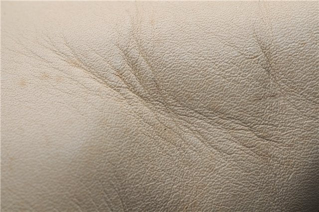 Authentic GUCCI Vintage Shoulder Bag Purse Leather 0013814 Ivory 9875D