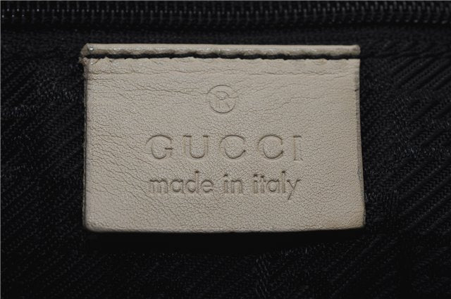 Authentic GUCCI Vintage Shoulder Bag Purse Leather 0013814 Ivory 9875D