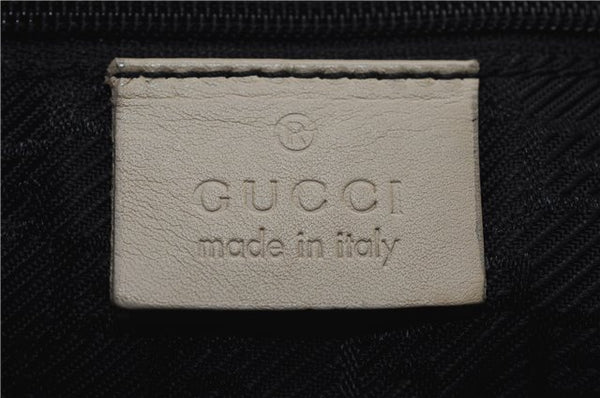 Authentic GUCCI Vintage Shoulder Bag Purse Leather 0013814 Ivory 9875D