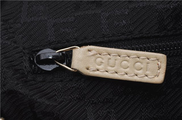 Authentic GUCCI Vintage Shoulder Bag Purse Leather 0013814 Ivory 9875D
