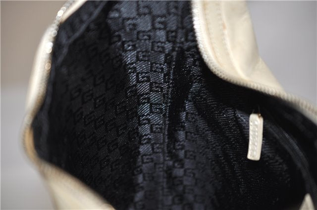 Authentic GUCCI Vintage Shoulder Bag Purse Leather 0013814 Ivory 9875D