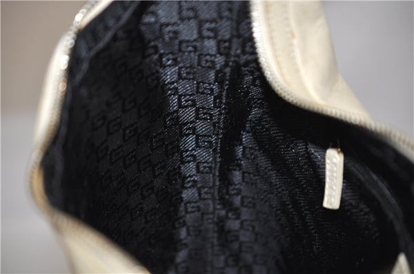 Authentic GUCCI Vintage Shoulder Bag Purse Leather 0013814 Ivory 9875D