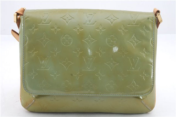 Auth Louis Vuitton Vernis Thompson Street Shoulder Bag Green M91009 LV 9880C