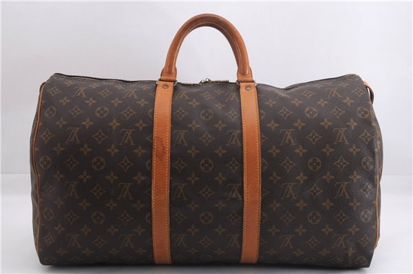 Authentic Louis Vuitton Monogram Keepall 50 Travel Boston Bag M41426 LV 9880E