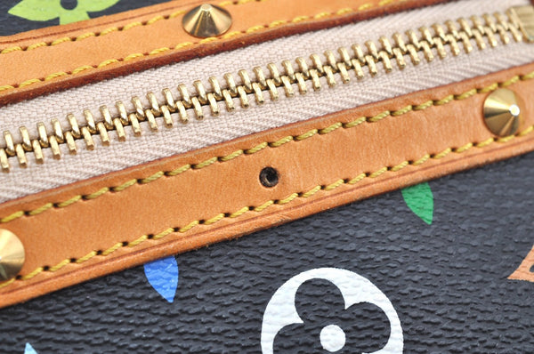 Auth Louis Vuitton Monogram Multicolor Alma PM Black Hand Bag M92646 LV 9881F