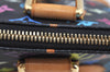 Auth Louis Vuitton Monogram Multicolor Alma PM Black Hand Bag M92646 LV 9881F