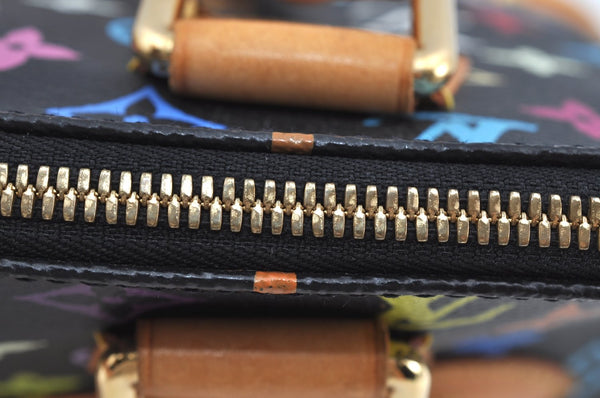 Auth Louis Vuitton Monogram Multicolor Alma PM Black Hand Bag M92646 LV 9881F