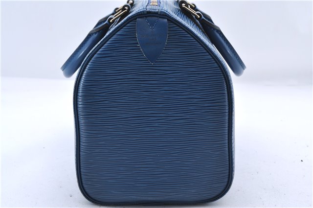 Authentic Louis Vuitton Epi Speedy 25 Hand Bag Blue M43015 LV 9883C