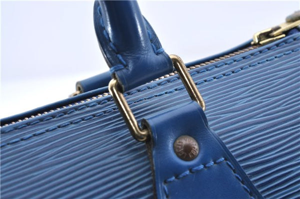 Authentic Louis Vuitton Epi Speedy 25 Hand Bag Blue M43015 LV 9883C