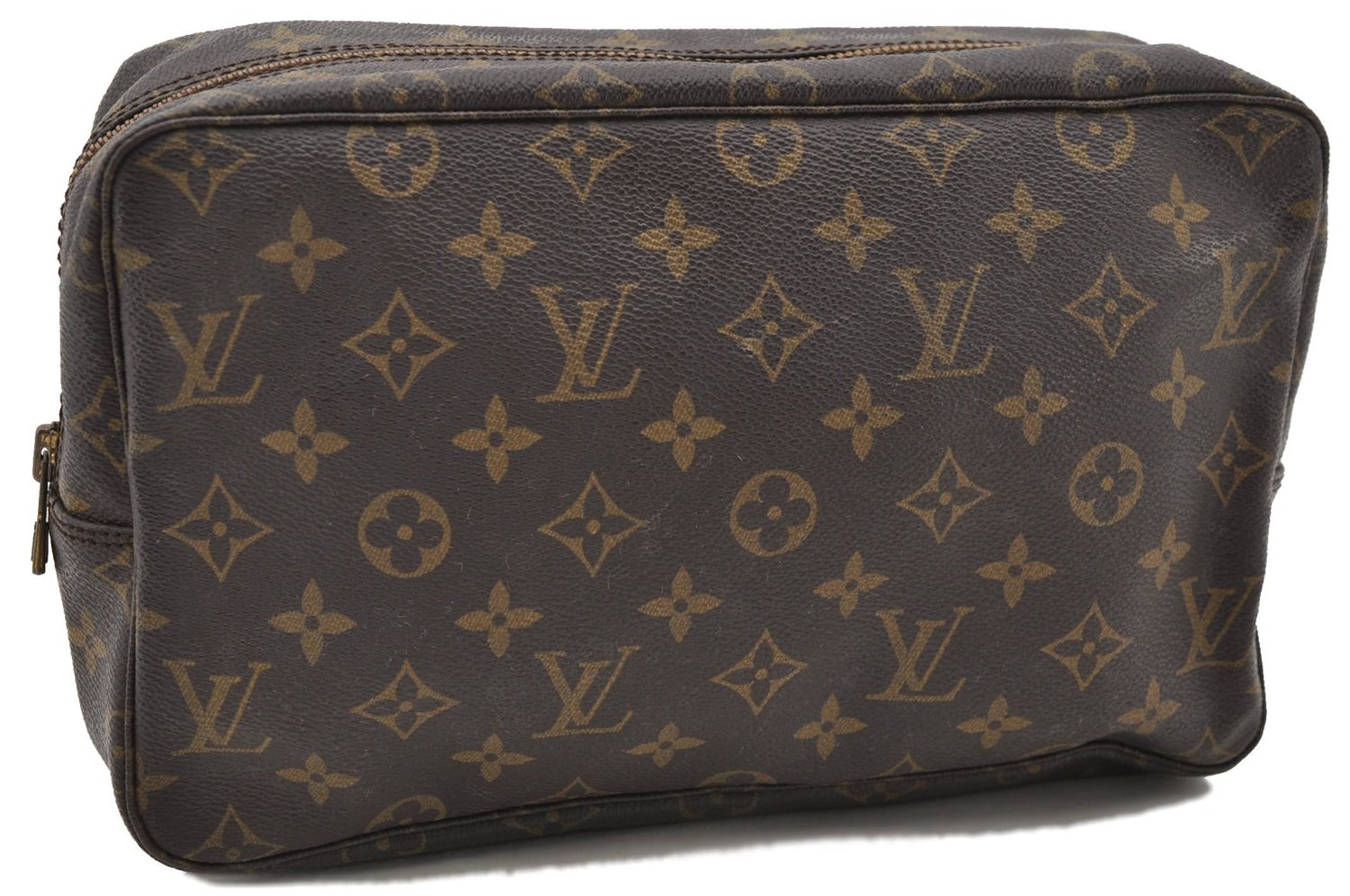 Auth Louis Vuitton Monogram Trousse Toilette 28 Clutch Hand Bag M47522 LV 9889C