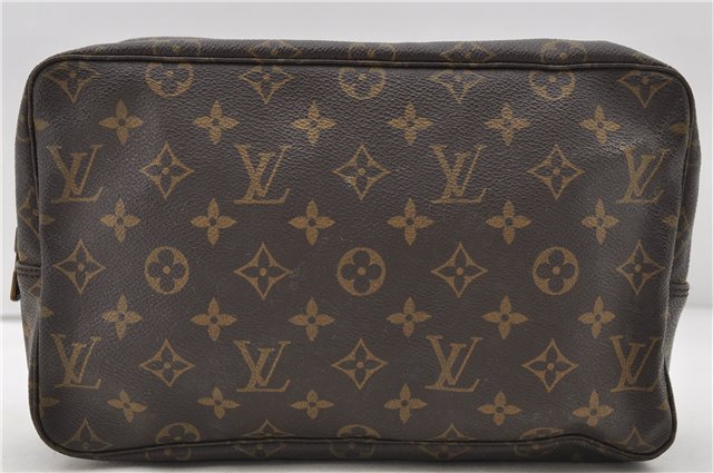 Auth Louis Vuitton Monogram Trousse Toilette 28 Clutch Hand Bag M47522 LV 9889C