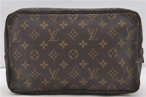 Auth Louis Vuitton Monogram Trousse Toilette 28 Clutch Hand Bag M47522 LV 9889C