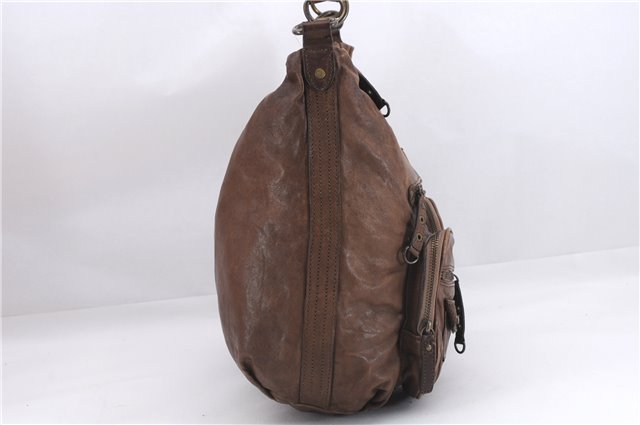 Authentic BURBERRY BLUE LABEL Shoulder Tote Bag Leather Brown 9889D