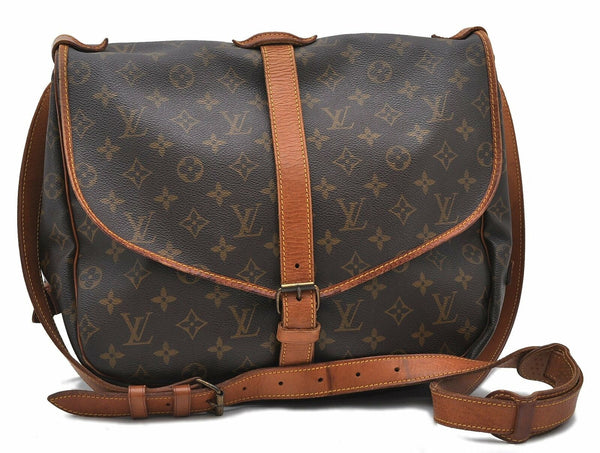 Auth LOUIS VUITTON Monogram Saumur 35 Shoulder Cross Body Bag M42254 LV 9890A