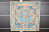 Authentic HERMES Carre 90 Scarf "ASTRES et SOLEILS" Silk Blue Paper Bag 9890F