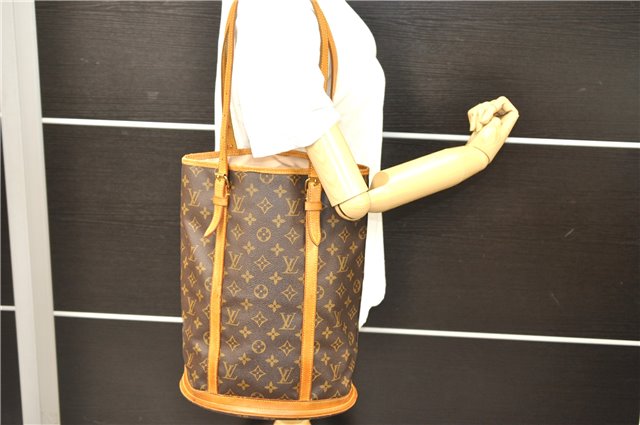 Authentic Louis Vuitton Monogram Bucket GM Shoulder Bag M42236 LV 9891C