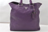 Authentic PRADA Vintage Leather Nappa 2Way Shoulder Hand Tote Bag Purple 9892F
