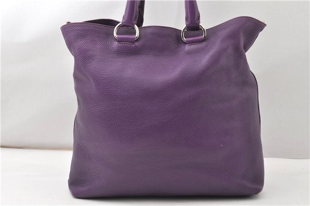 Authentic PRADA Vintage Leather Nappa 2Way Shoulder Hand Tote Bag Purple 9892F