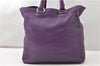 Authentic PRADA Vintage Leather Nappa 2Way Shoulder Hand Tote Bag Purple 9892F
