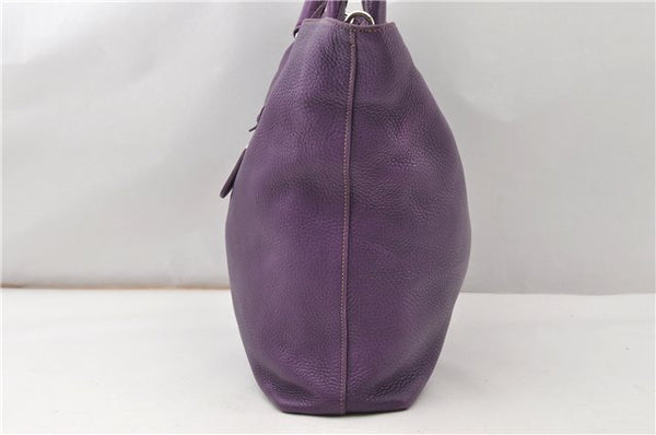 Authentic PRADA Vintage Leather Nappa 2Way Shoulder Hand Tote Bag Purple 9892F
