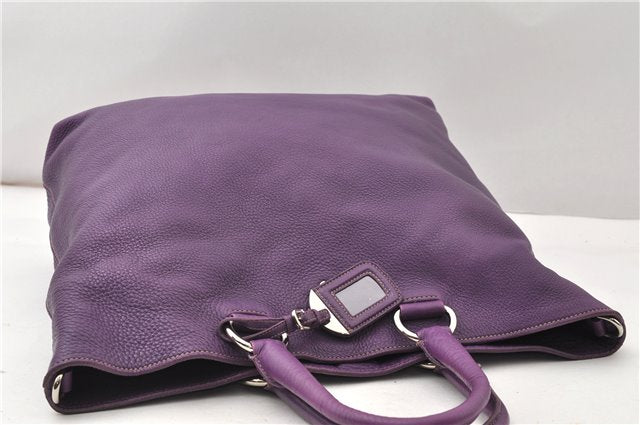 Authentic PRADA Vintage Leather Nappa 2Way Shoulder Hand Tote Bag Purple 9892F