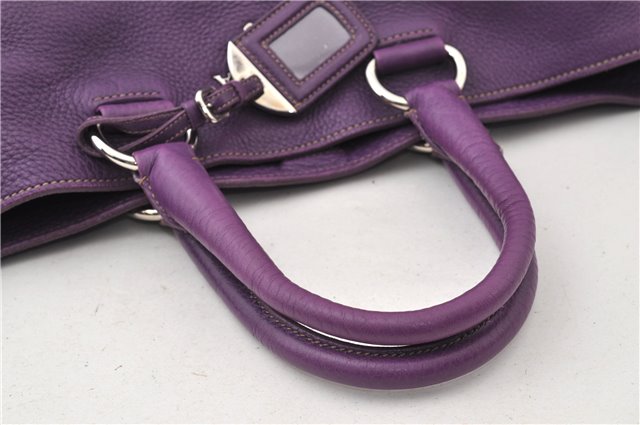 Authentic PRADA Vintage Leather Nappa 2Way Shoulder Hand Tote Bag Purple 9892F
