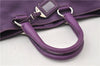 Authentic PRADA Vintage Leather Nappa 2Way Shoulder Hand Tote Bag Purple 9892F