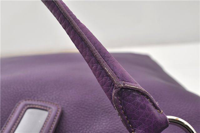 Authentic PRADA Vintage Leather Nappa 2Way Shoulder Hand Tote Bag Purple 9892F