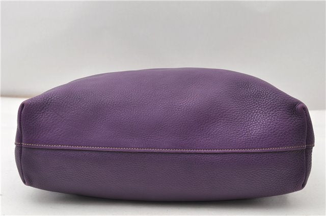 Authentic PRADA Vintage Leather Nappa 2Way Shoulder Hand Tote Bag Purple 9892F