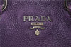 Authentic PRADA Vintage Leather Nappa 2Way Shoulder Hand Tote Bag Purple 9892F