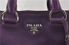 Authentic PRADA Vintage Leather Nappa 2Way Shoulder Hand Tote Bag Purple 9892F