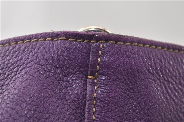 Authentic PRADA Vintage Leather Nappa 2Way Shoulder Hand Tote Bag Purple 9892F