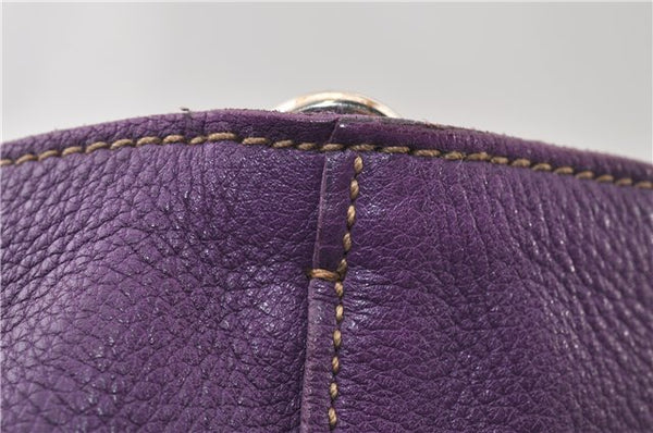 Authentic PRADA Vintage Leather Nappa 2Way Shoulder Hand Tote Bag Purple 9892F