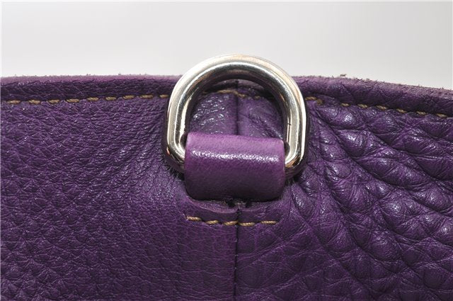 Authentic PRADA Vintage Leather Nappa 2Way Shoulder Hand Tote Bag Purple 9892F