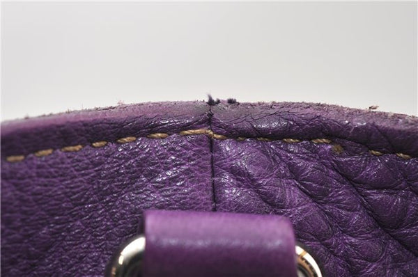 Authentic PRADA Vintage Leather Nappa 2Way Shoulder Hand Tote Bag Purple 9892F