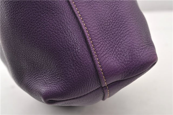 Authentic PRADA Vintage Leather Nappa 2Way Shoulder Hand Tote Bag Purple 9892F