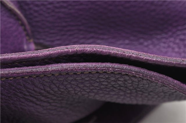 Authentic PRADA Vintage Leather Nappa 2Way Shoulder Hand Tote Bag Purple 9892F