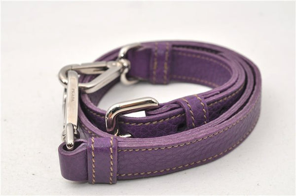 Authentic PRADA Vintage Leather Nappa 2Way Shoulder Hand Tote Bag Purple 9892F