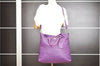 Authentic PRADA Vintage Leather Nappa 2Way Shoulder Hand Tote Bag Purple 9892F