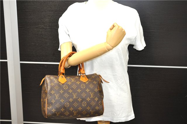 Authentic Louis Vuitton Monogram Speedy 25 Hand Bag M41528 LV 9894C