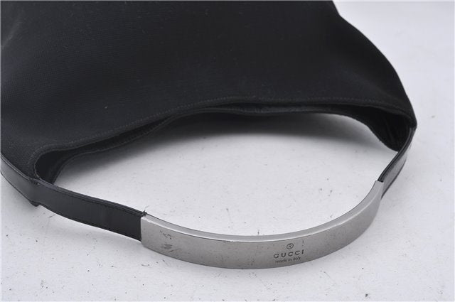 Authentic GUCCI Shoulder Hand Bag Nylon Enamel 0013298 Black 9896D