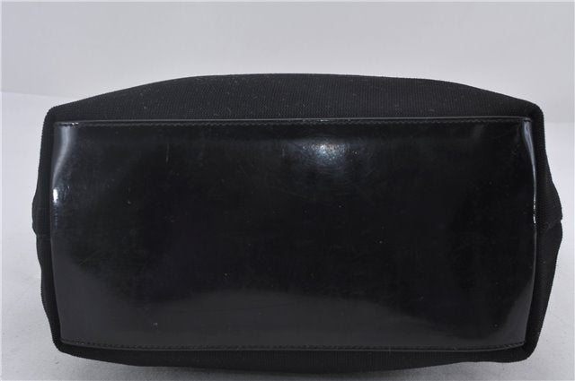 Authentic GUCCI Shoulder Hand Bag Nylon Enamel 0013298 Black 9896D