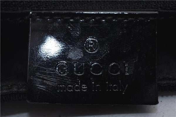 Authentic GUCCI Shoulder Hand Bag Nylon Enamel 0013298 Black 9896D