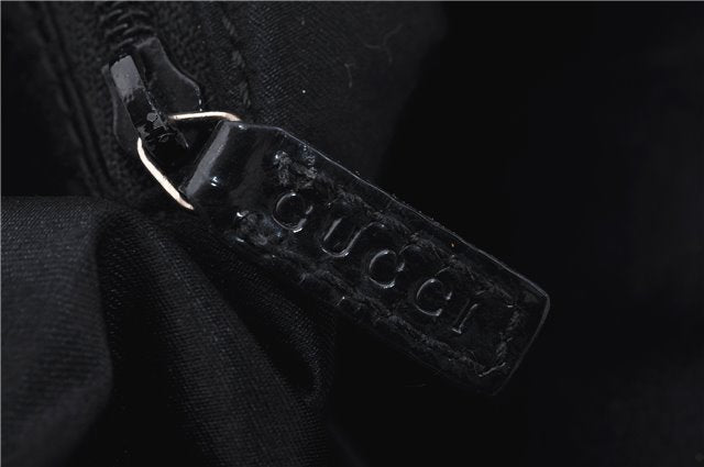 Authentic GUCCI Shoulder Hand Bag Nylon Enamel 0013298 Black 9896D
