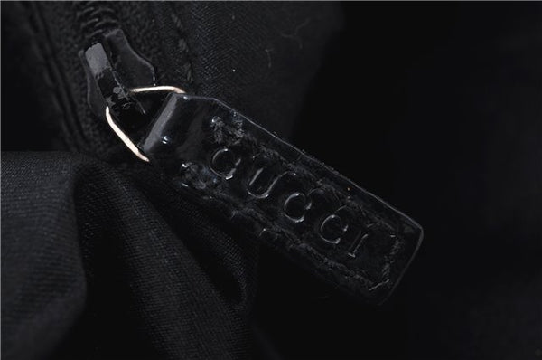 Authentic GUCCI Shoulder Hand Bag Nylon Enamel 0013298 Black 9896D