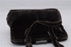 Authentic PRADA Velluto Fibbie Shoulder Hand Bag Purse Velvet B7645 Brown 9898D