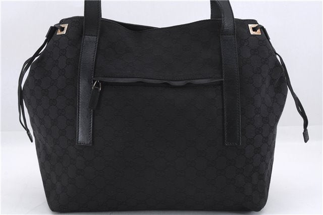 Authentic GUCCI Vintage Shoulder Tote Bag GG Canvas Leather 30501 Black 9899D