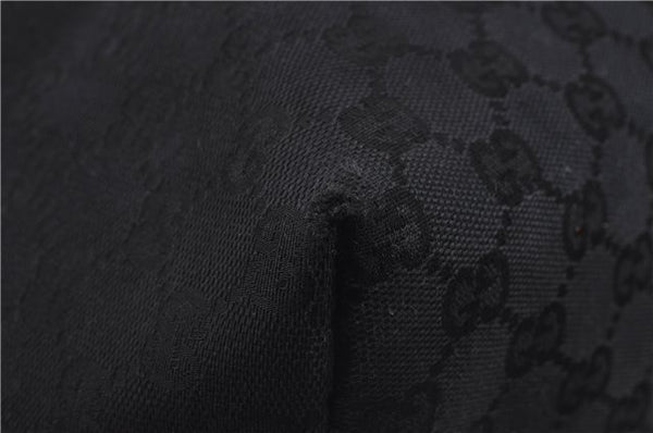 Authentic GUCCI Vintage Shoulder Tote Bag GG Canvas Leather 30501 Black 9899D