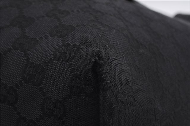 Authentic GUCCI Vintage Shoulder Tote Bag GG Canvas Leather 30501 Black 9899D