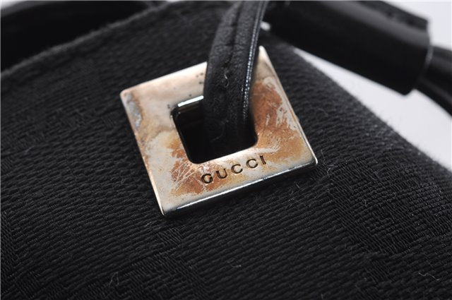 Authentic GUCCI Vintage Shoulder Tote Bag GG Canvas Leather 30501 Black 9899D